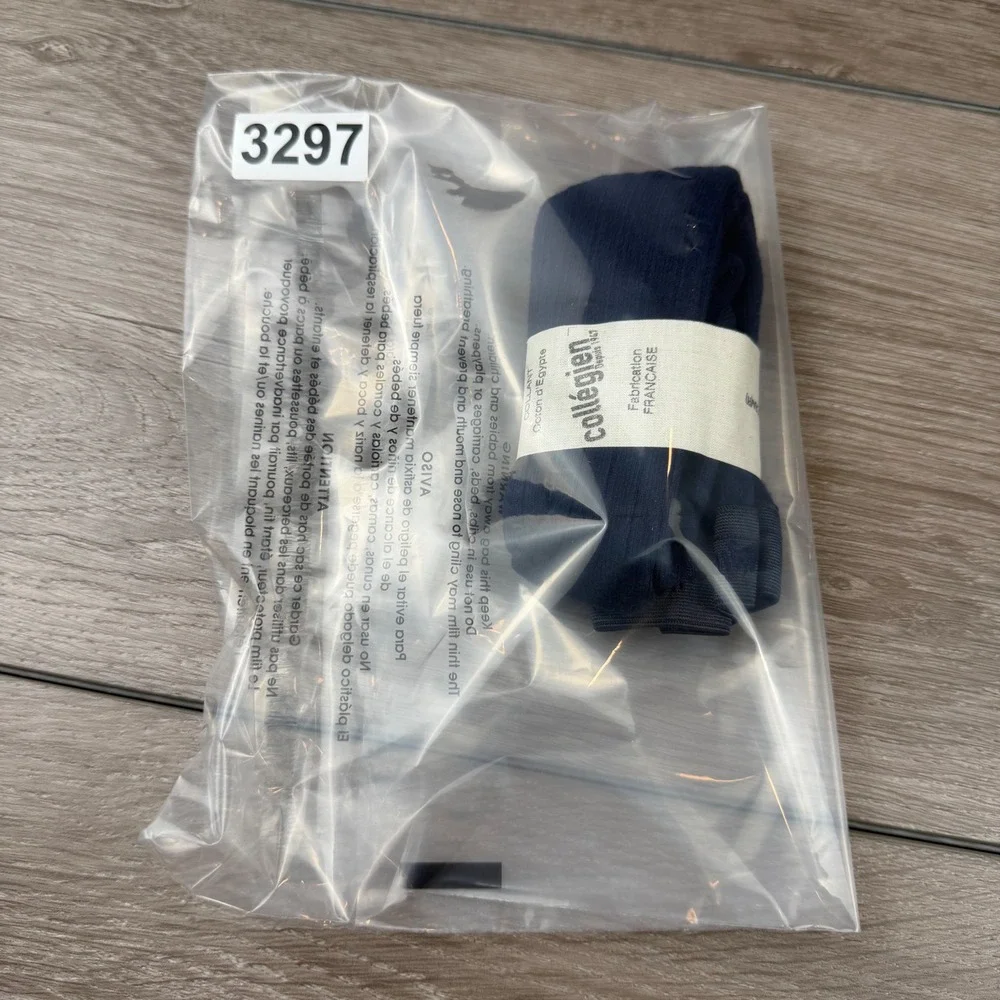 Collegien Girls Louise Tights Ribbed Egyptian Cotton Navy Blue 6M